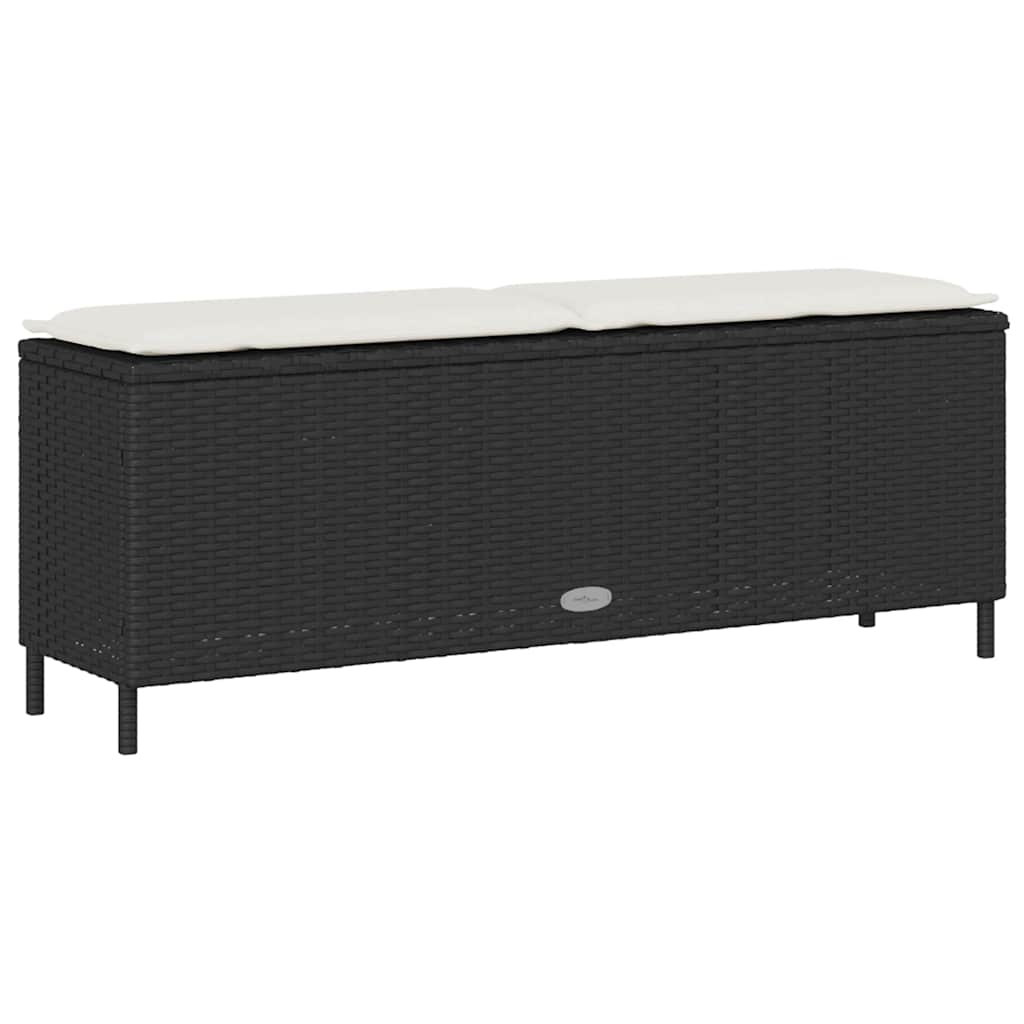 Dārza Sols Ar Spilvenu Melns 110X30X40,5 Cm Polirotangpalmas