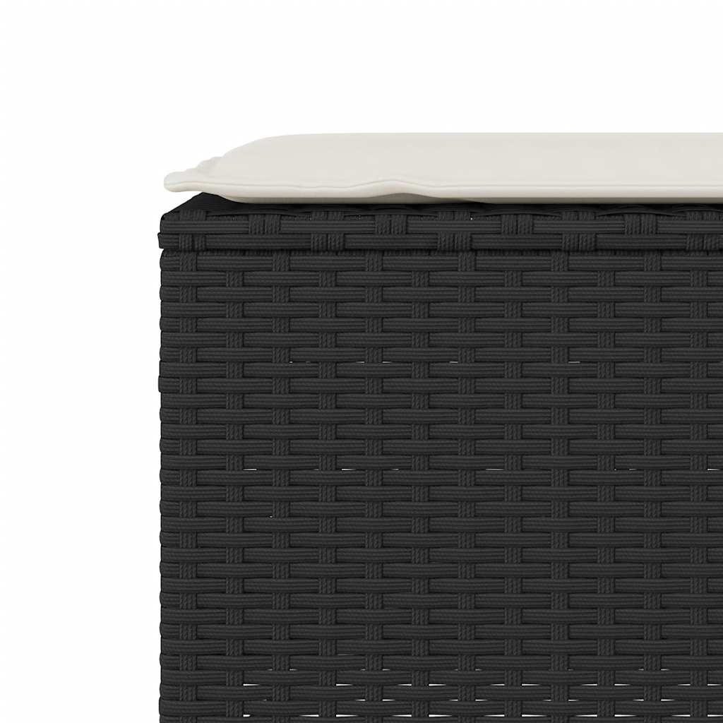Dārza Sols Ar Spilvenu Melns 110X30X40,5 Cm Polirotangpalmas
