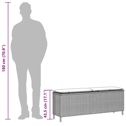 Dārza Sols Ar Spilvenu Melns 110X30X40,5 Cm Polirotangpalmas