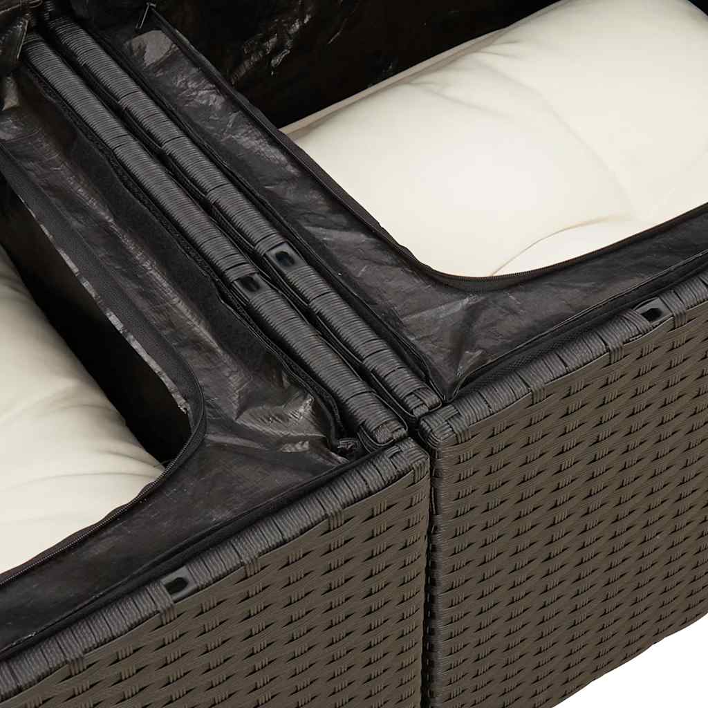 5-Daļīgs Dārza Dīvāna Komplekts Ar Matračiem, Pe Rotangpalma