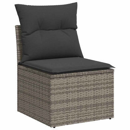 8-Daļīgs Dārza Dīvāna Komplekts Ar Matračiem, Pelēks Pe Pinums