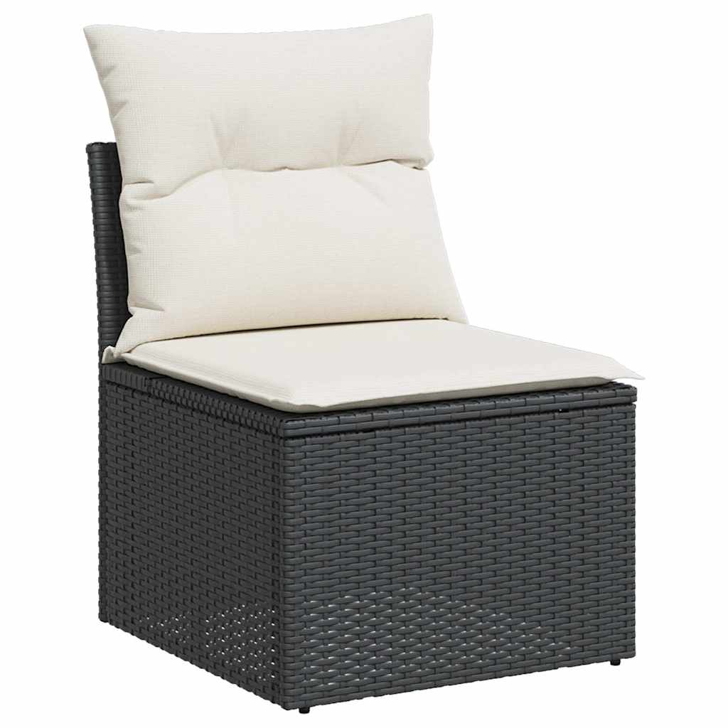 8-Daļīgs Dārza Dīvāna Komplekts, Matrači, Melna Pe Rotangpalma