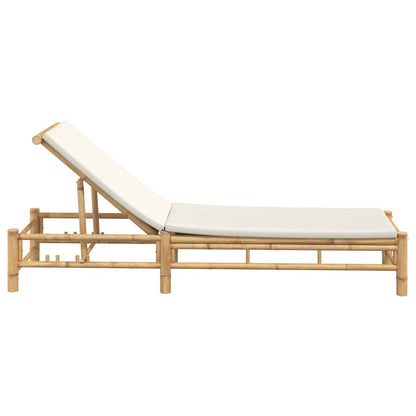 Sauļošanās Krēsls Ar Spilveniem, 55X199X30 Cm, Bambuss
