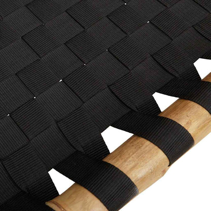 Sauļošanās Krēsls Ar Melnu Austu Sietu, 55X200X30 Cm, Bambuss