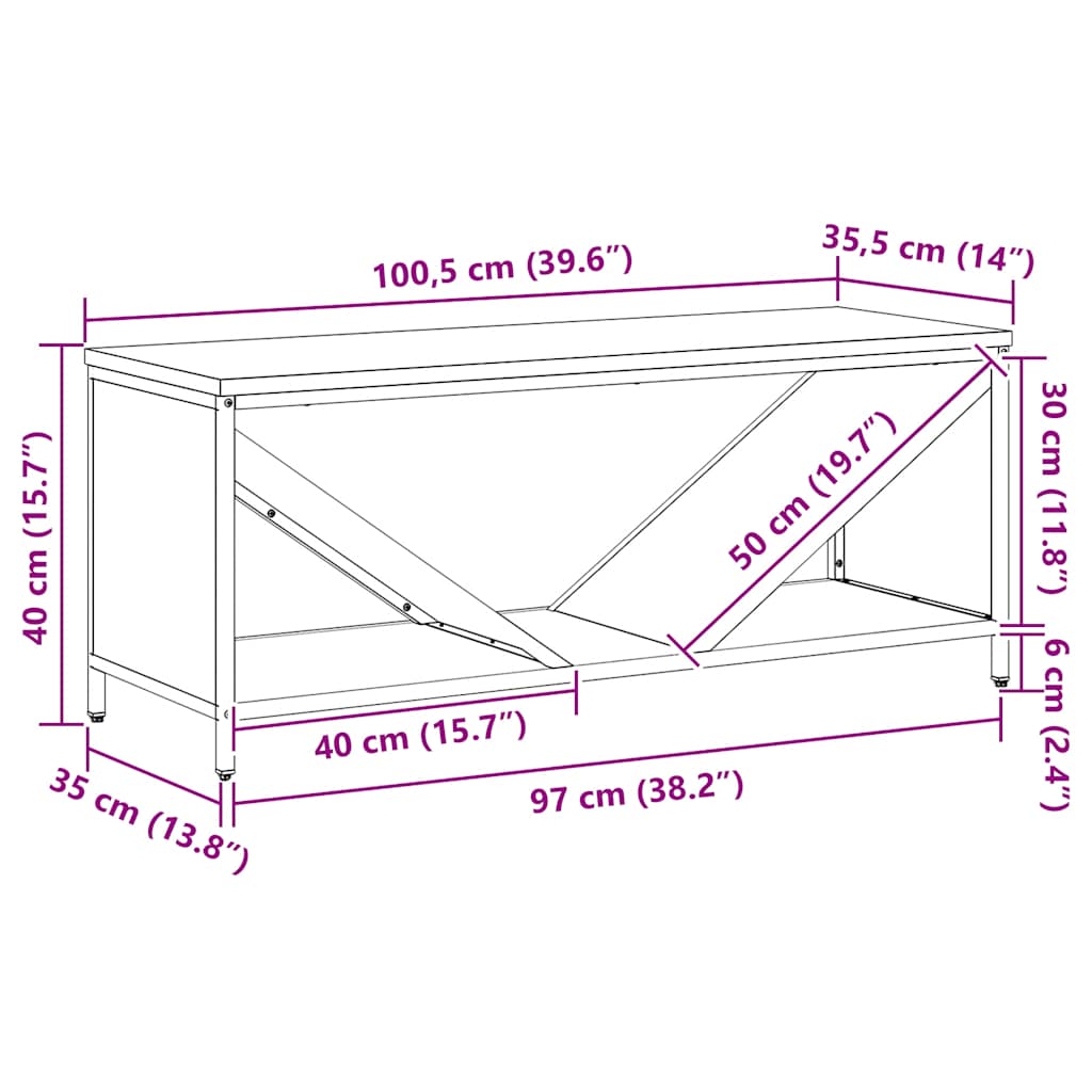Malkas Plaukts Ar Koka Virsmu, , 100,5X35,5X40 Cm