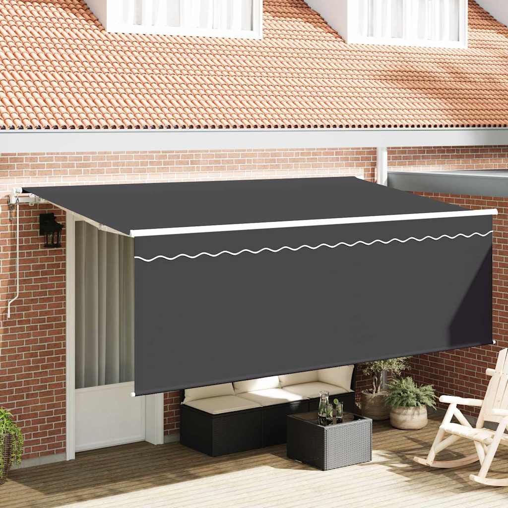 Nolokāms Markīze Antracīts 350 X 200 Cm Poliesters Un Alumīnijs
