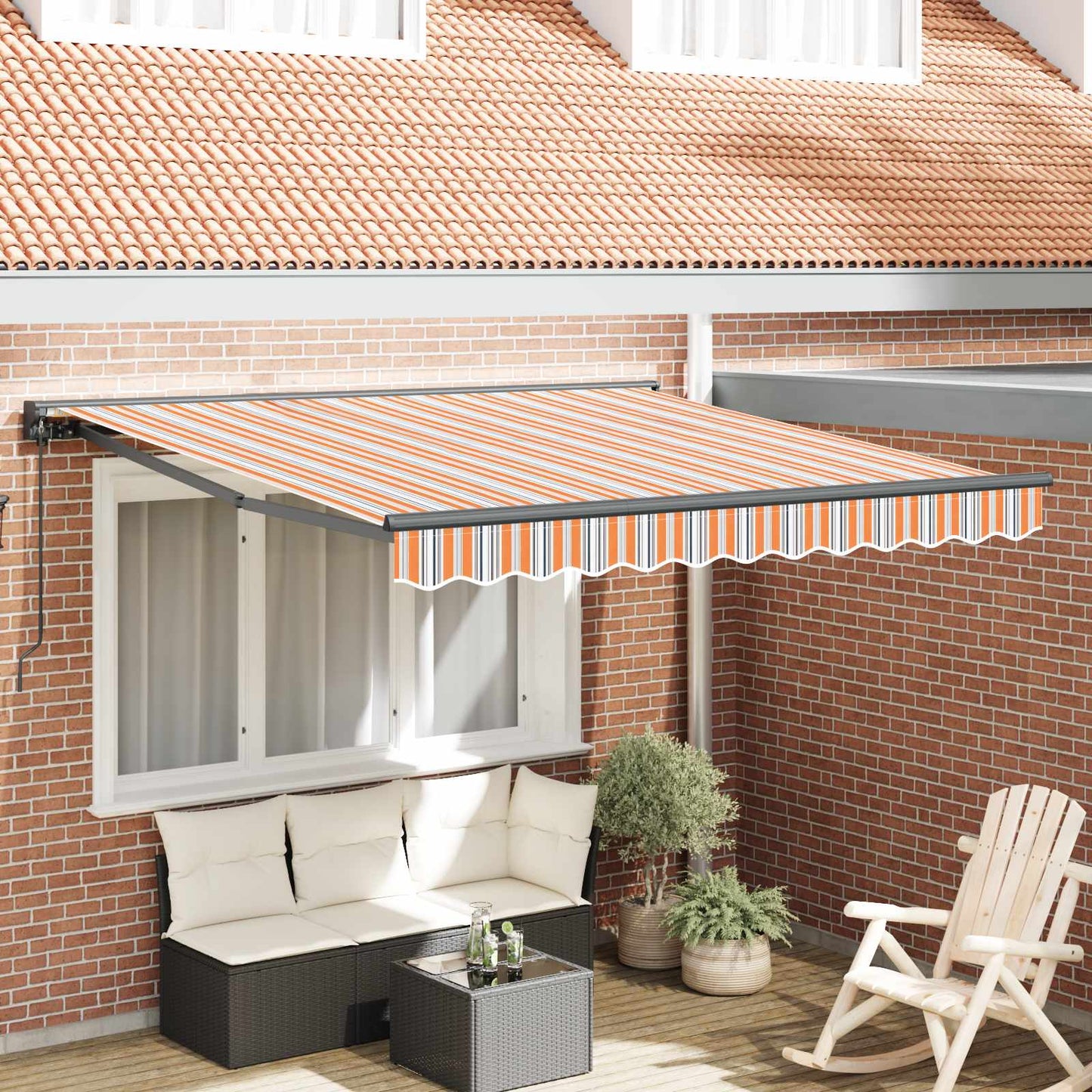 Pārklājuma Struktūra Zila Un Oranža 350 X 250 Cm