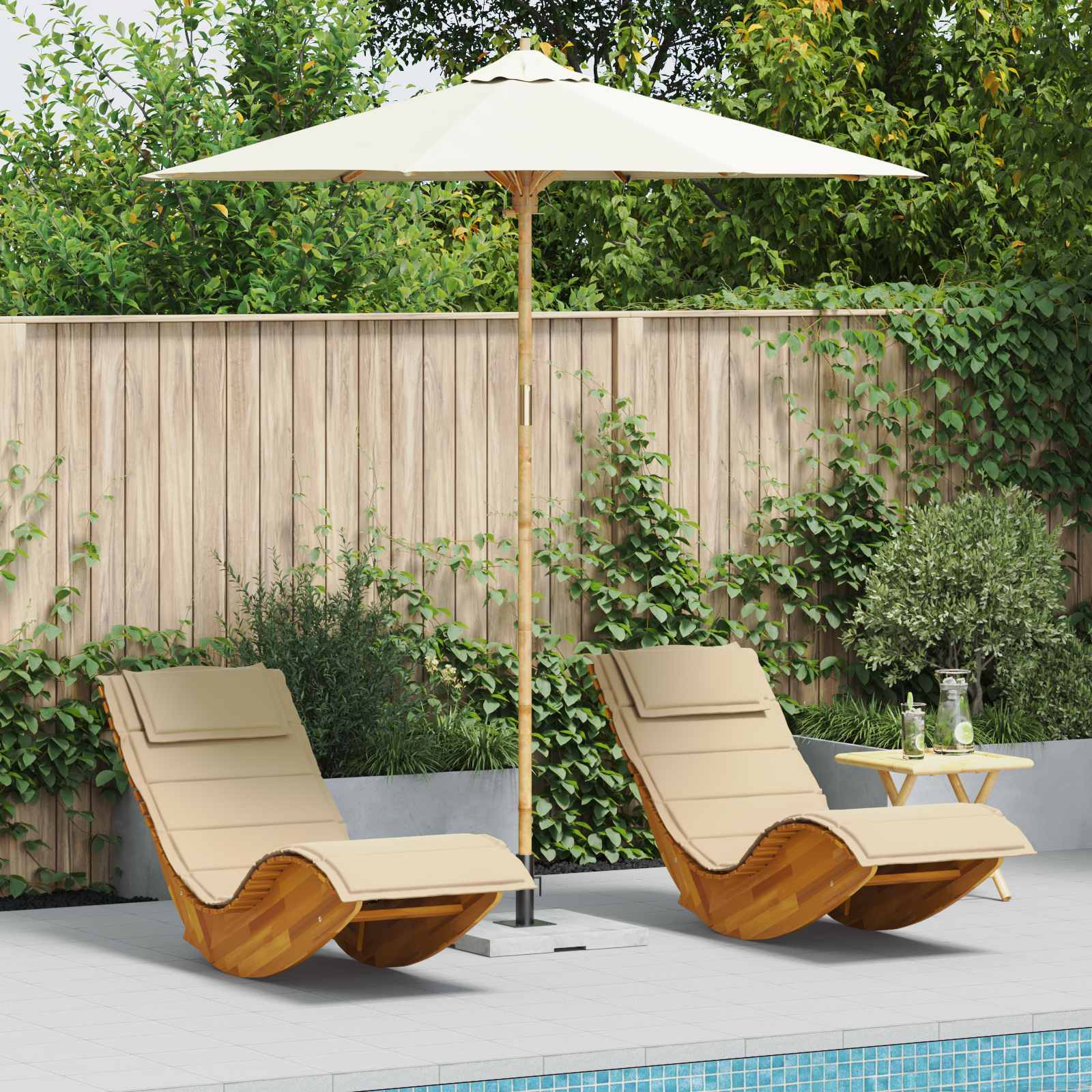 Dārza Parasols Ø 180 X 230 Cm Bambuss Apaļš