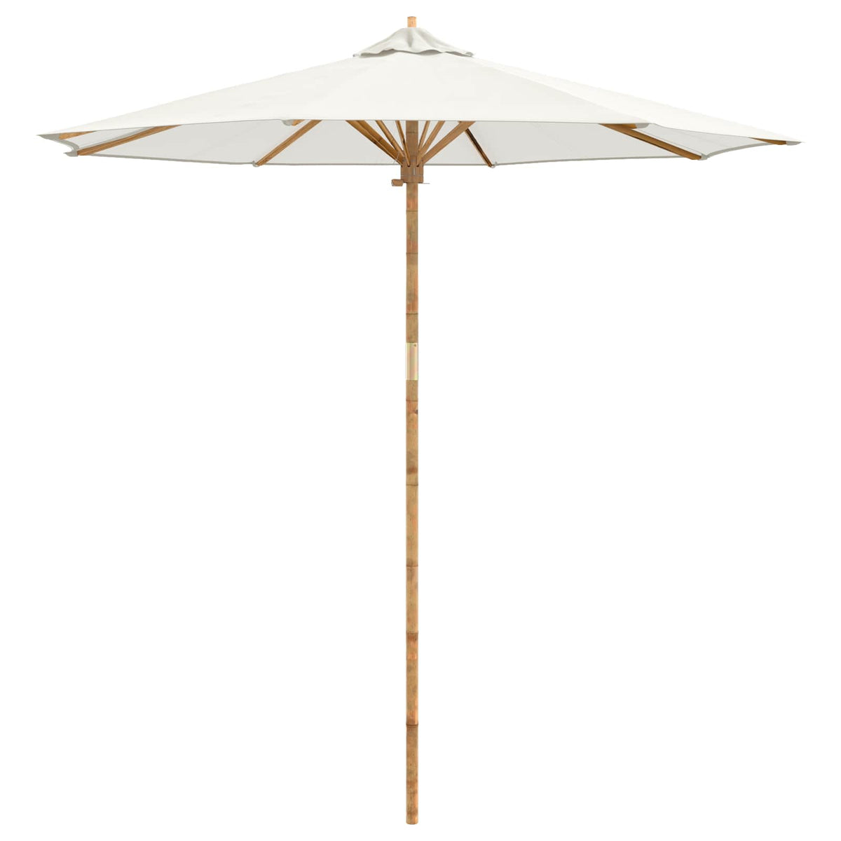 Dārza Parasols Ø 240 X 260 Cm Bambuss Apaļš Krēmkrāsas