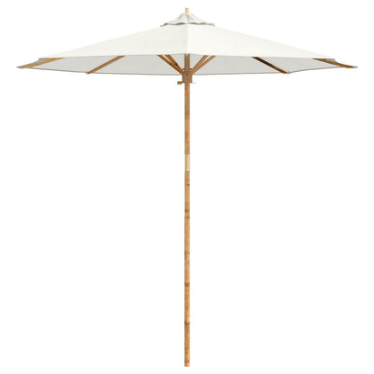 Dārza Parasols Ø 240 X 260 Cm Bambuss Apaļš Krēmkrāsas