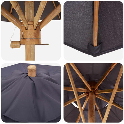 Dārza Parasols Ø 180 X 230 Cm Bambuss Apaļš