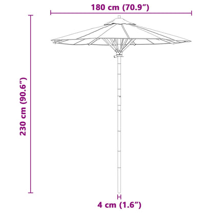 Dārza Parasols Ø 180 X 230 Cm Bambuss Apaļš