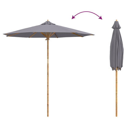 Dārza Parasols Ø 240 X 260 Cm Bambuss Apaļš