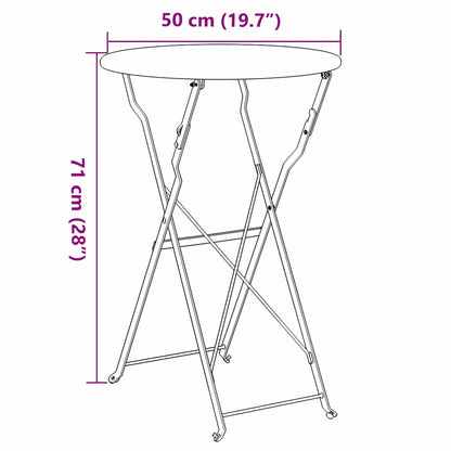 Bistro Galds Ø 50 X 71 Cm Pulverkrāsots Tērauds