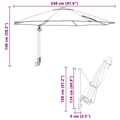 Dārza Parasols 248 X 248 X 148 Cm Poliesters Un Tērauds