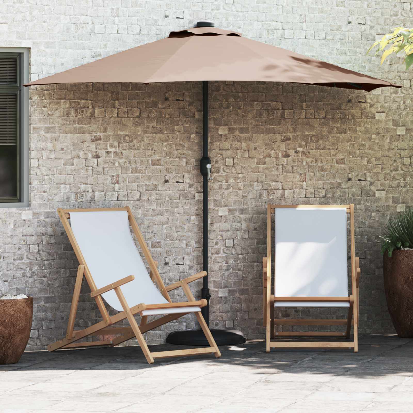 Dārza Parasols 294 X 150 X 224 Cm Poliesters Un Tērauds