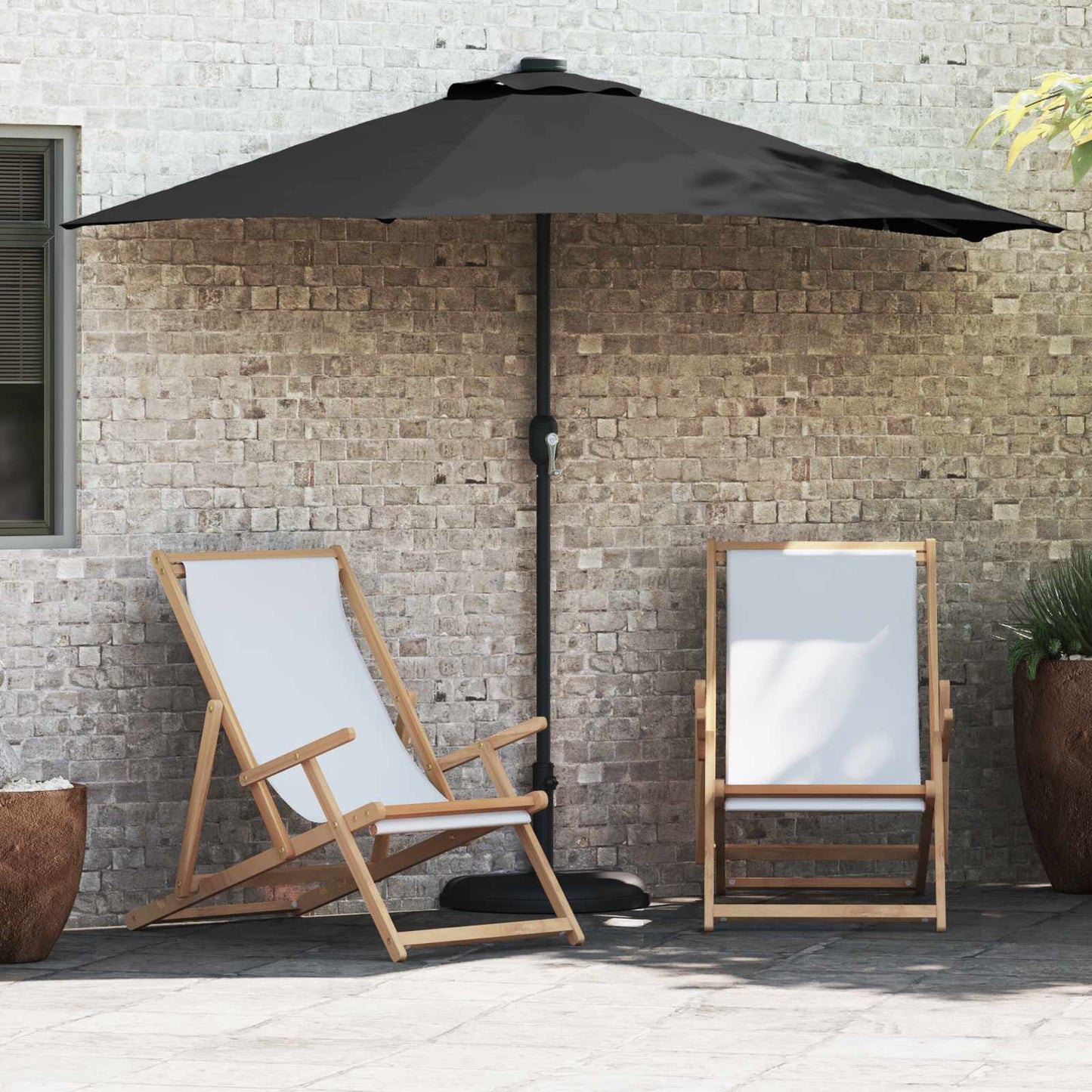 Dārza Parasols 294 X 150 X 224 Cm Poliesters Un Tērauds
