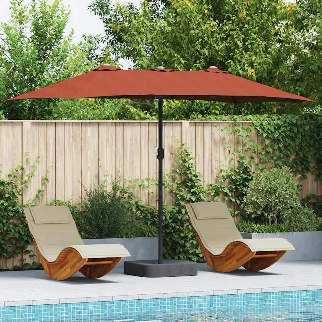 Dārza Parasols 385 X 209 X 244 Cm Poliesters Un Tērauds