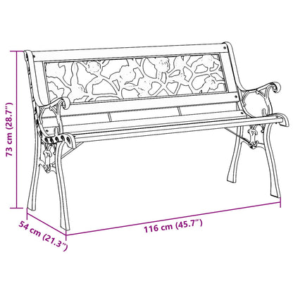 Dārza Sols 2 -Seater 116 X 54 X 73 Cm Koka Brūna Taisnstūra