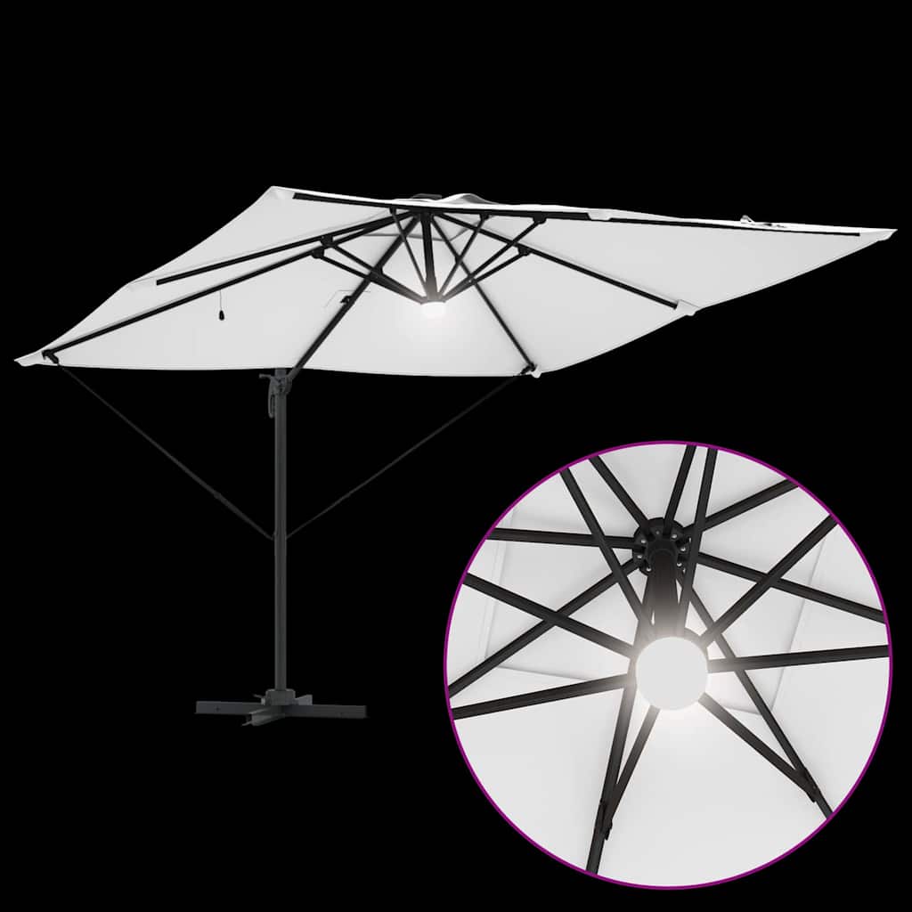 Roma Parasol Bēša 286 X 284 X 270 Cm Alumīnijs Un Poliesters