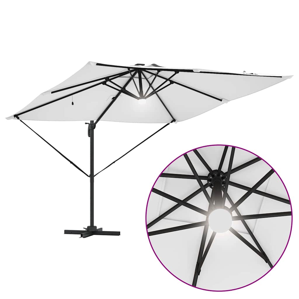 Roma Parasol Bēša 286 X 284 X 270 Cm Alumīnijs Un Poliesters