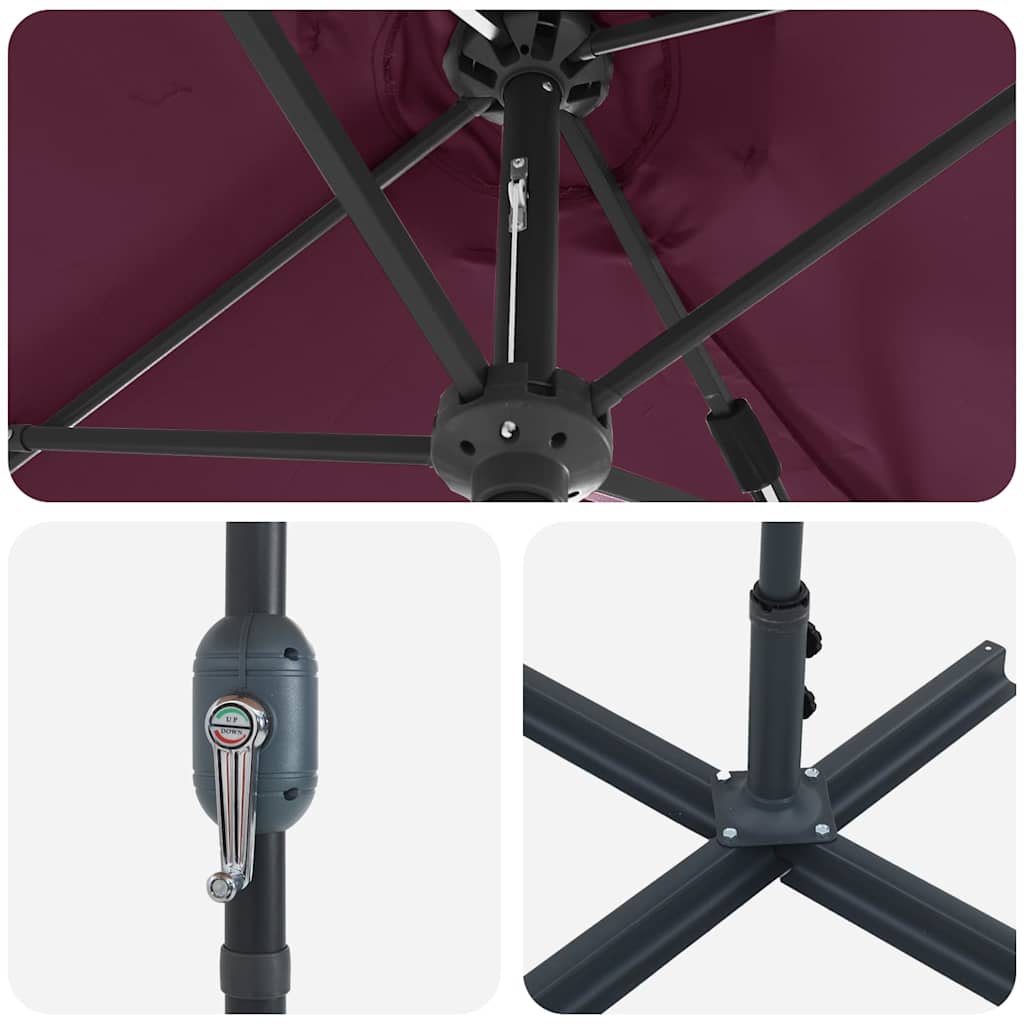 Dārza Parasols 370 X 197 X 239 Cm Poliesters Un Alumīnijs