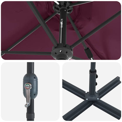 Dārza Parasols 370 X 197 X 239 Cm Poliesters Un Alumīnijs