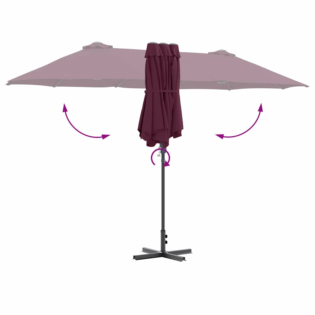 Dārza Parasols 370 X 197 X 239 Cm Poliesters Un Alumīnijs