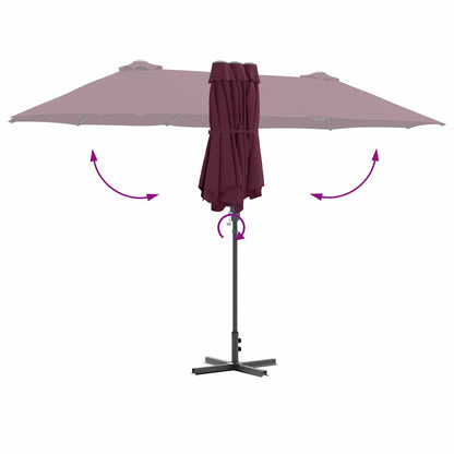 Dārza Parasols 370 X 197 X 239 Cm Poliesters Un Alumīnijs