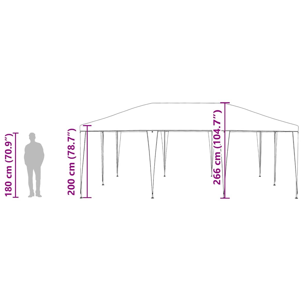 Balles Telts 600 X 400 X 266 Cm Polietilēns Un Tērauds