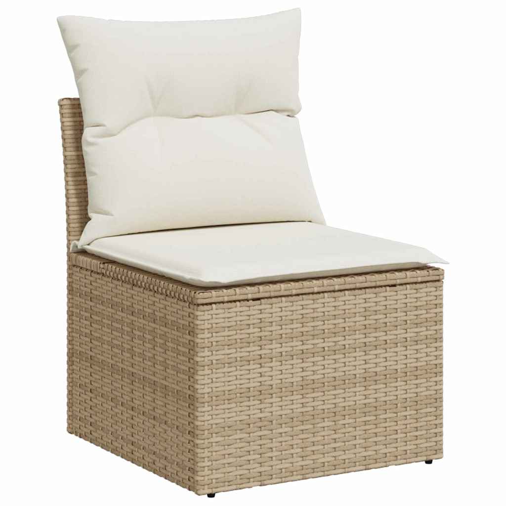 Dārza Dīvānu Komplekts Ar Uzglabāšanu Bēšs Un Krēms Poliratāns