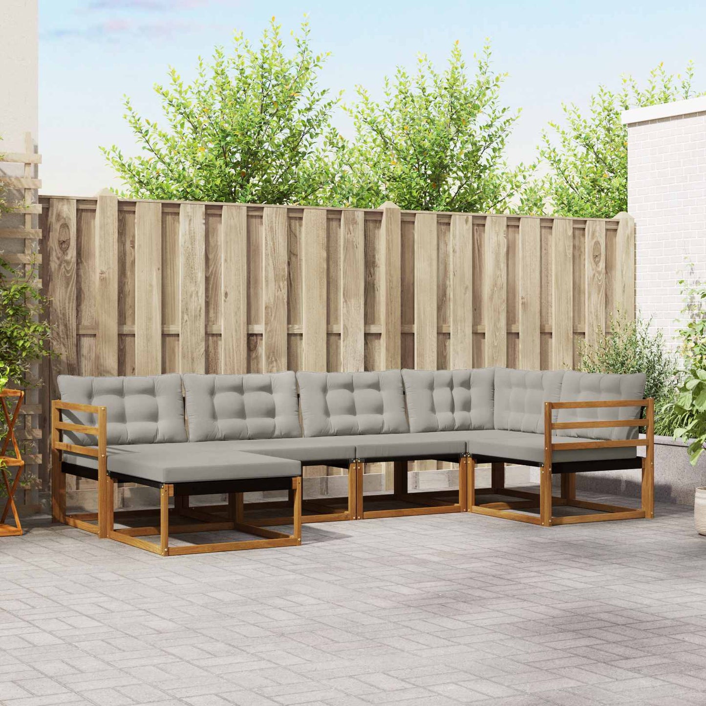 Āra Dīvānu Komplekts 6 Gab. Cietā Akācijas Koks