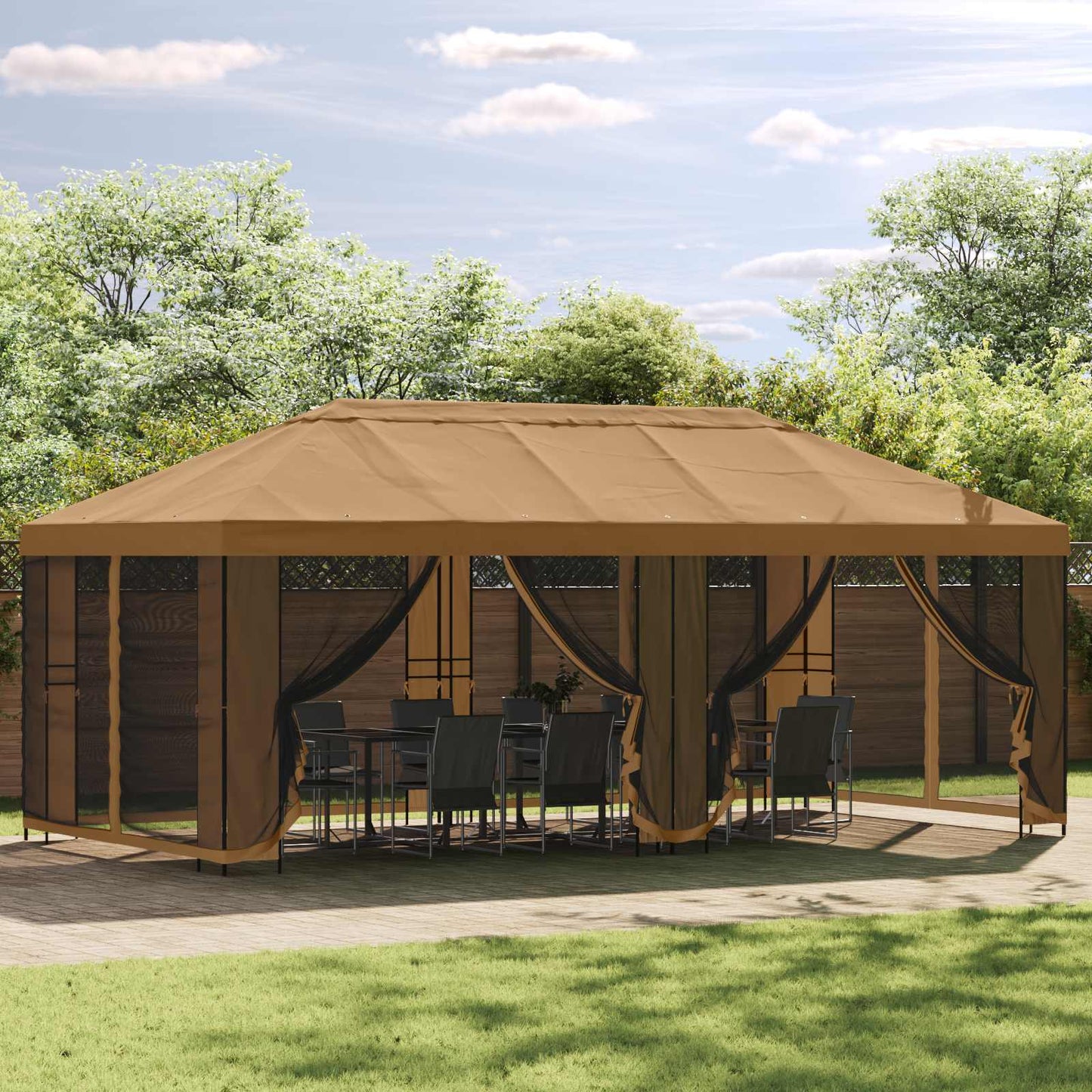 Paviljona Rāmis Bez Paviljona Auduma 6 X 3 M Melns Tērauds