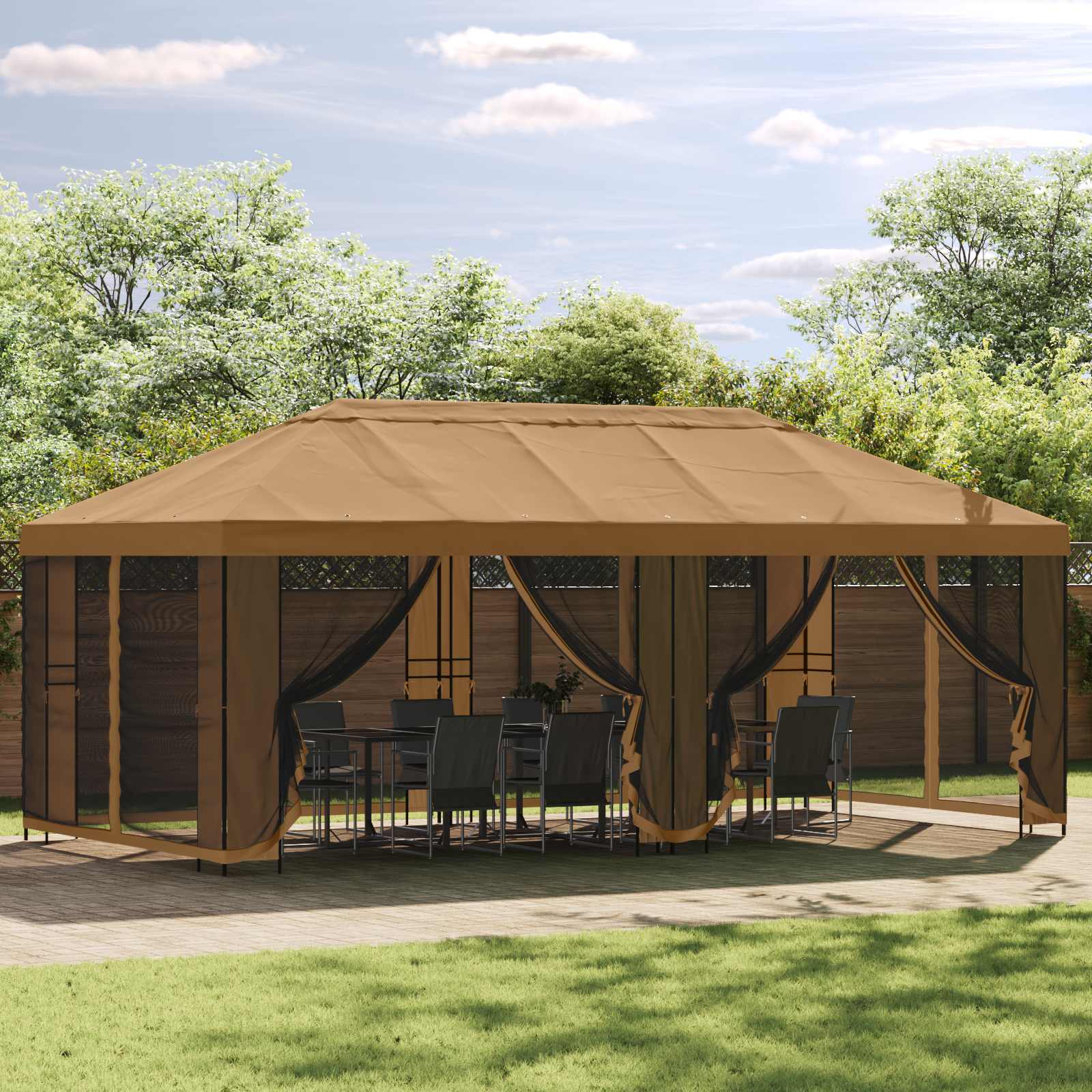 Paviljona Rāmis Bez Paviljona Auduma 6 X 3 M Melns Tērauds