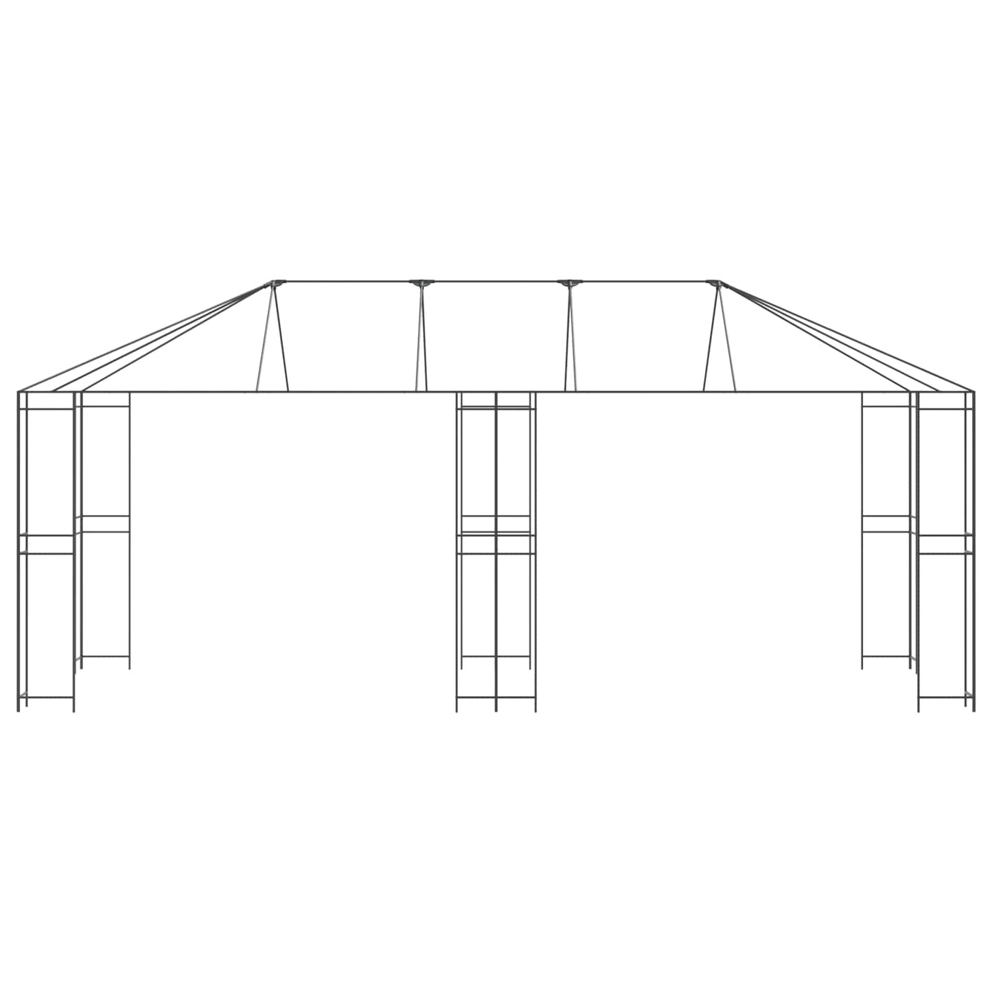 Paviljona Rāmis Bez Paviljona Auduma 6 X 3 M Melns Tērauds
