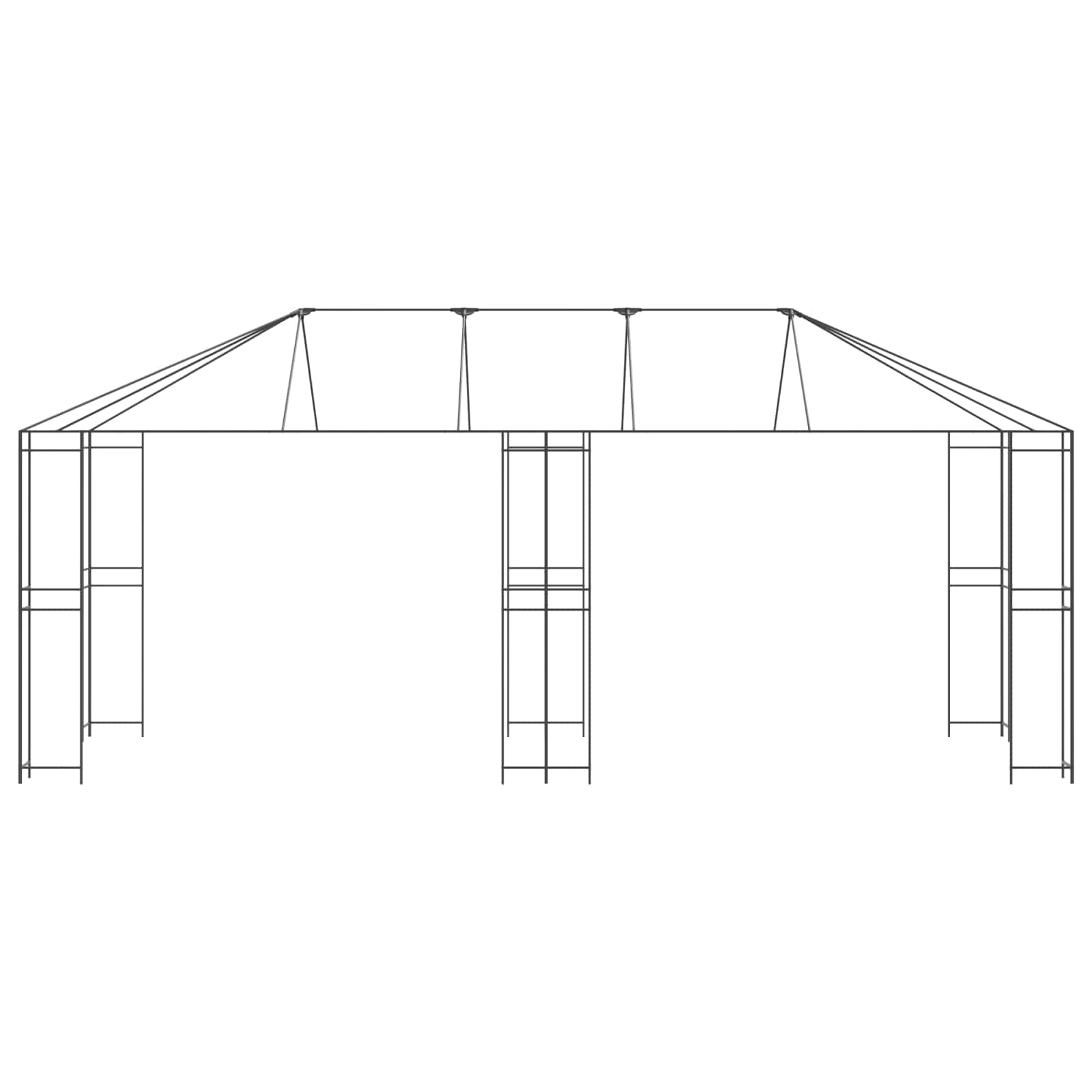 Paviljona Rāmis Bez Paviljona Auduma 6 X 3 M Melns Tērauds