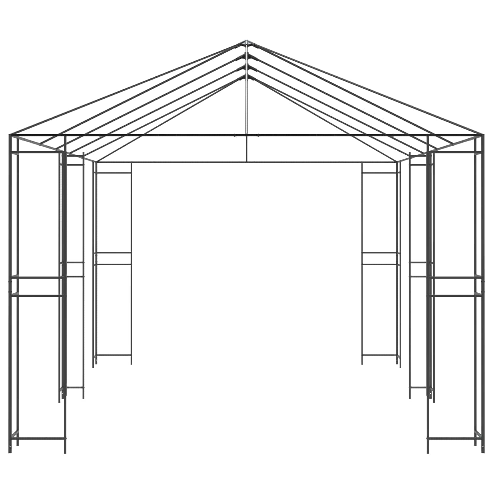 Paviljona Rāmis Bez Paviljona Auduma 6 X 3 M Melns Tērauds