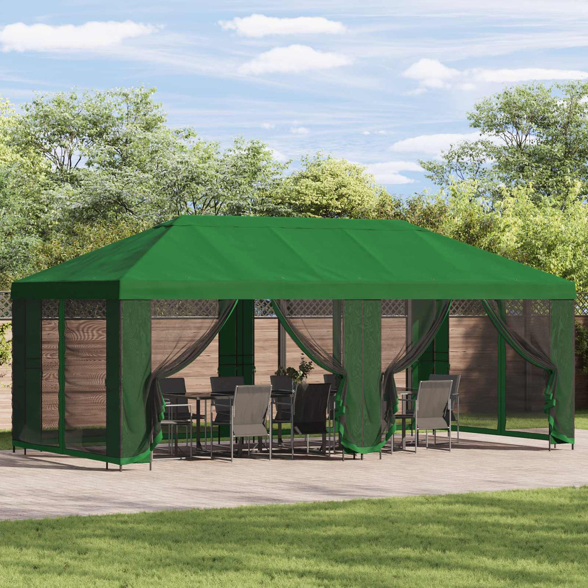Dārza Paviljons 6 X 3 M Poliesters Un Tērauds
