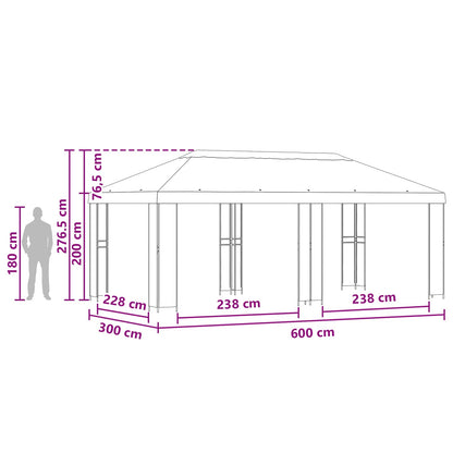 Dārza Paviljons 6 X 3 M Poliesters Un Tērauds