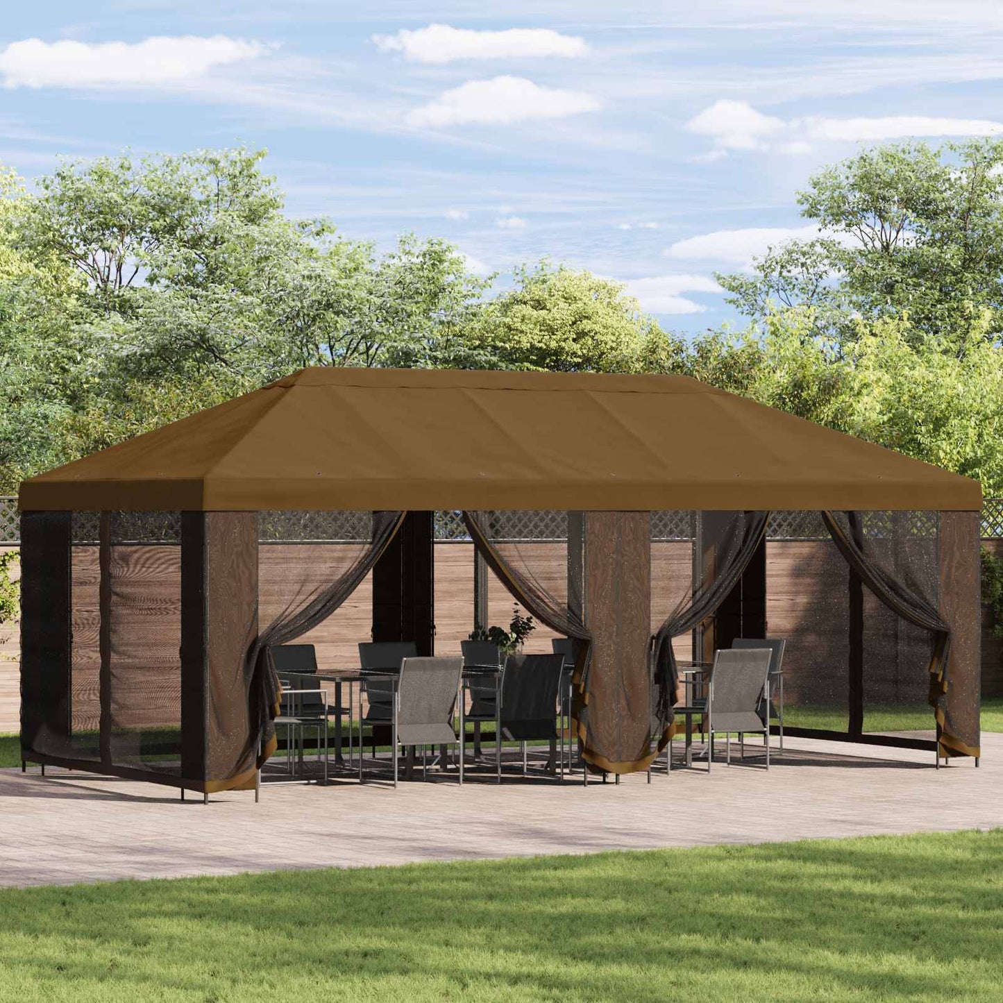 Dārza Paviljons Ar Sānu Sienām 6 X 3 M