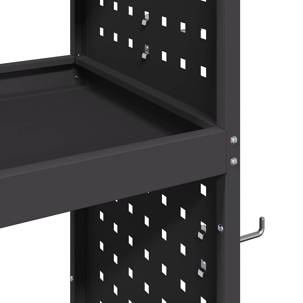 Instrumentu Ratiņi Ar Plauktu Ar Riteni Melna 65 X 35 X 111 Cm