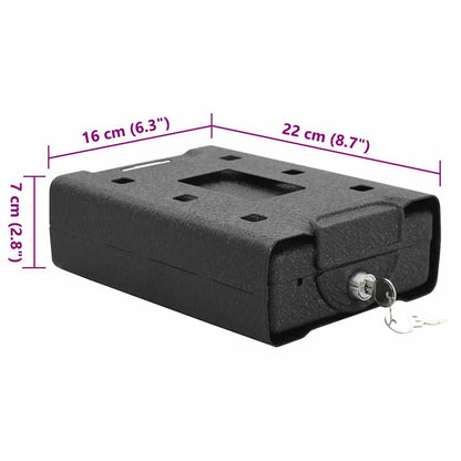 Auto Seifs Ar Slēdzeni Melna 22 X 16 X 7 Cm Tērauds