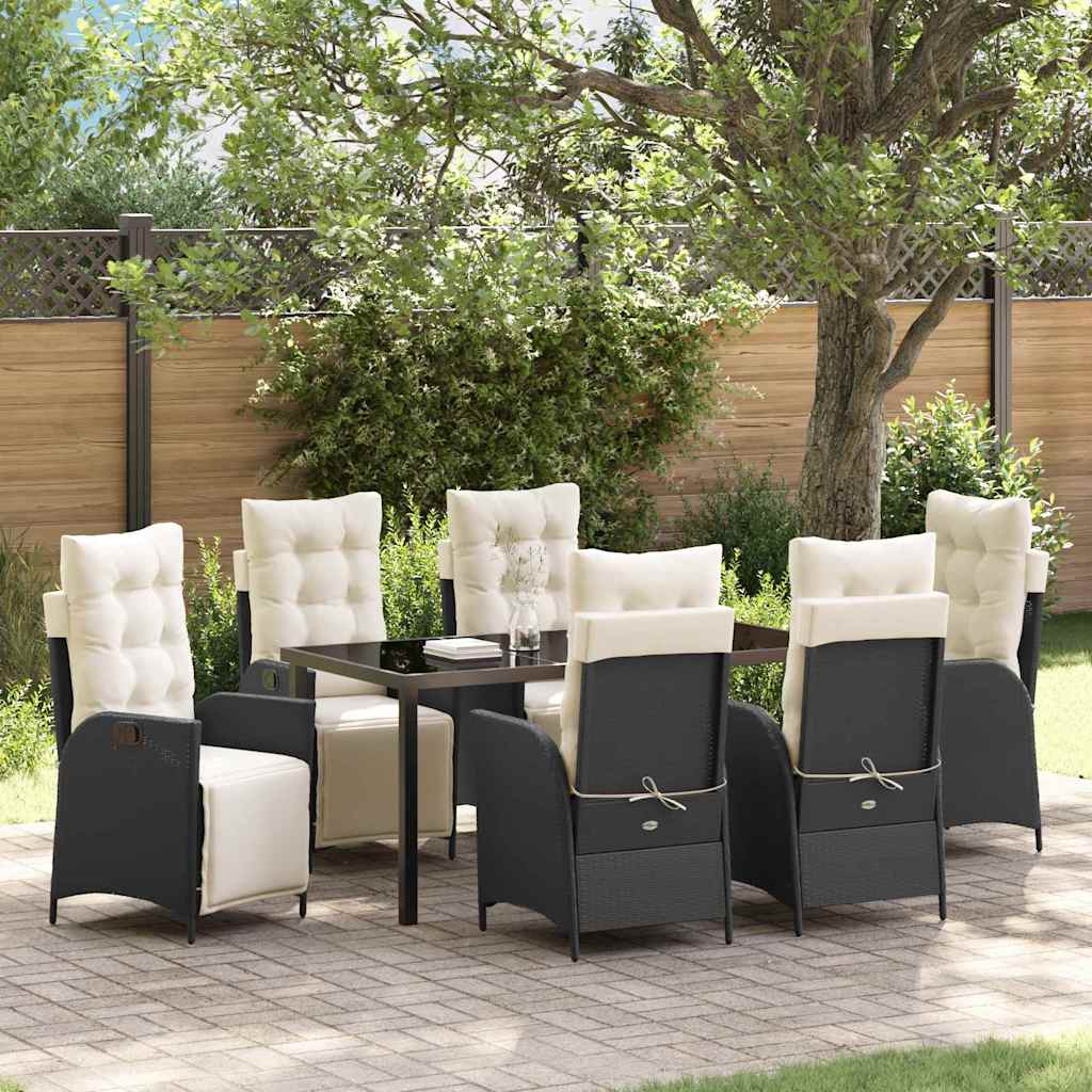 Dārza Ēdamgalds 7 Gab. Melna Poliratāns
