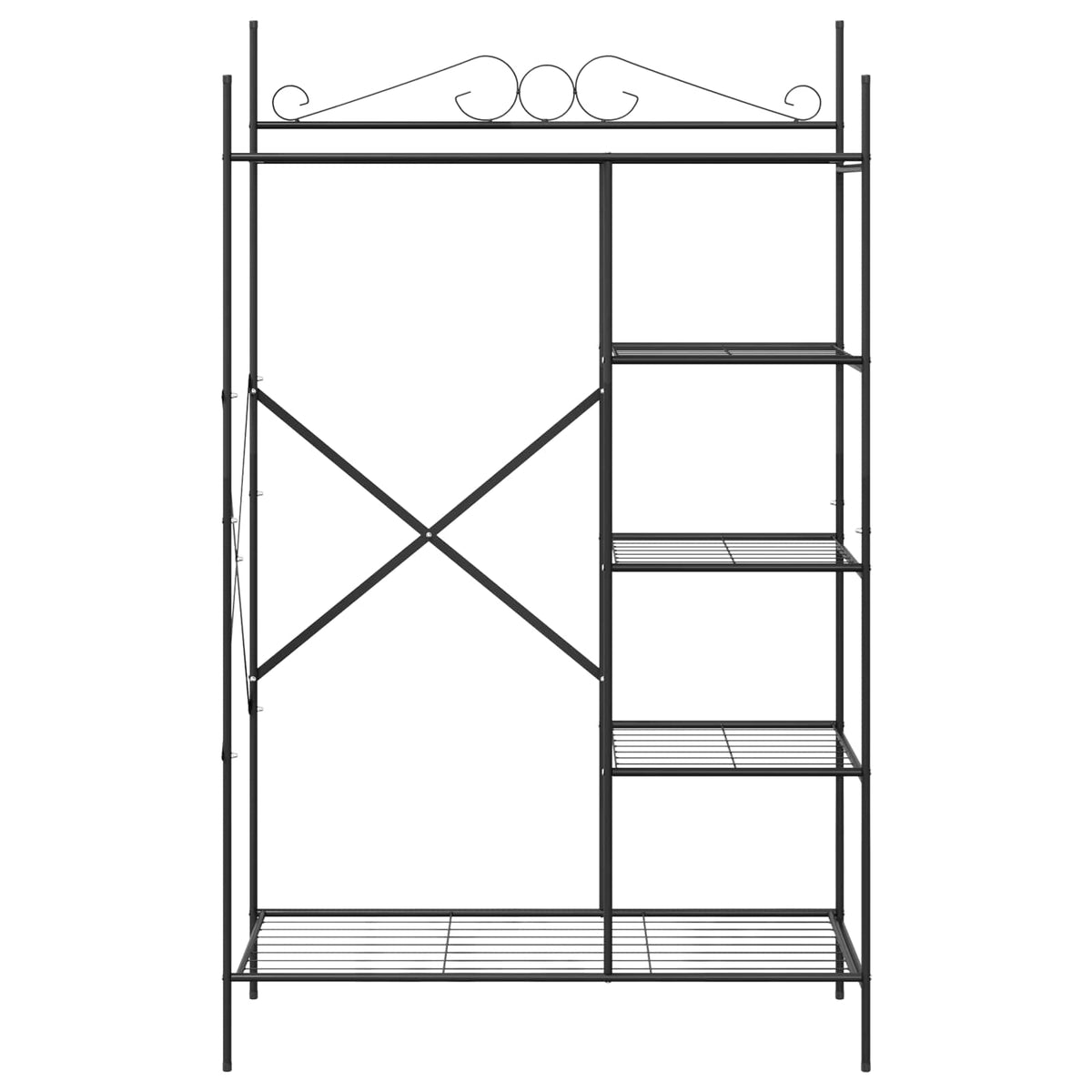 Atvērts Skapis Ar Plauktu Melna 104,5 X 45 X 172 Cm Tērauds