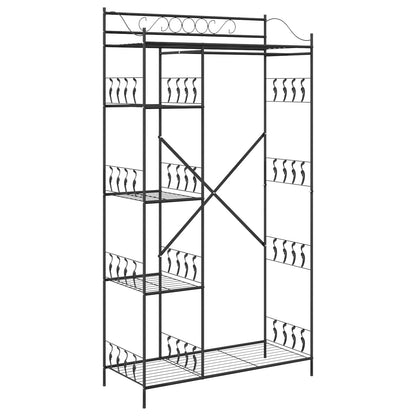 Atvērts Skapis Melna 101 X 43 X 188 Cm Tērauds