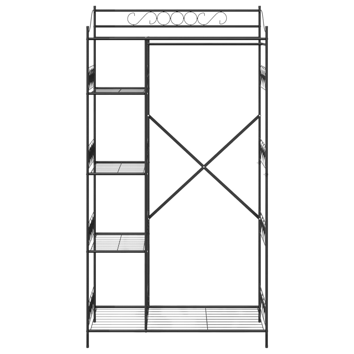 Atvērts Skapis Melna 101 X 43 X 188 Cm Tērauds