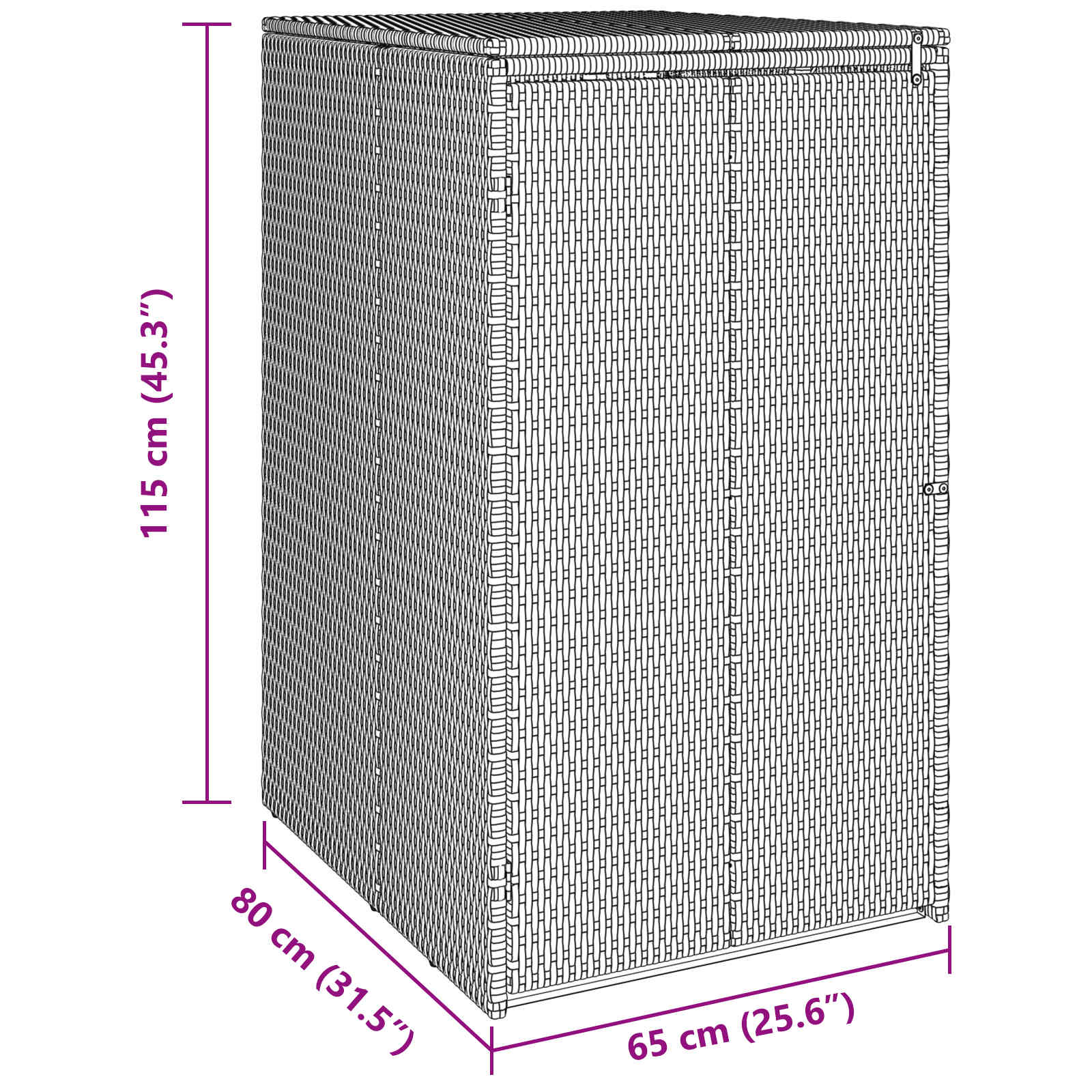 Atkritumu Kaste 65 X 80 X 115 Cm Polietilēns