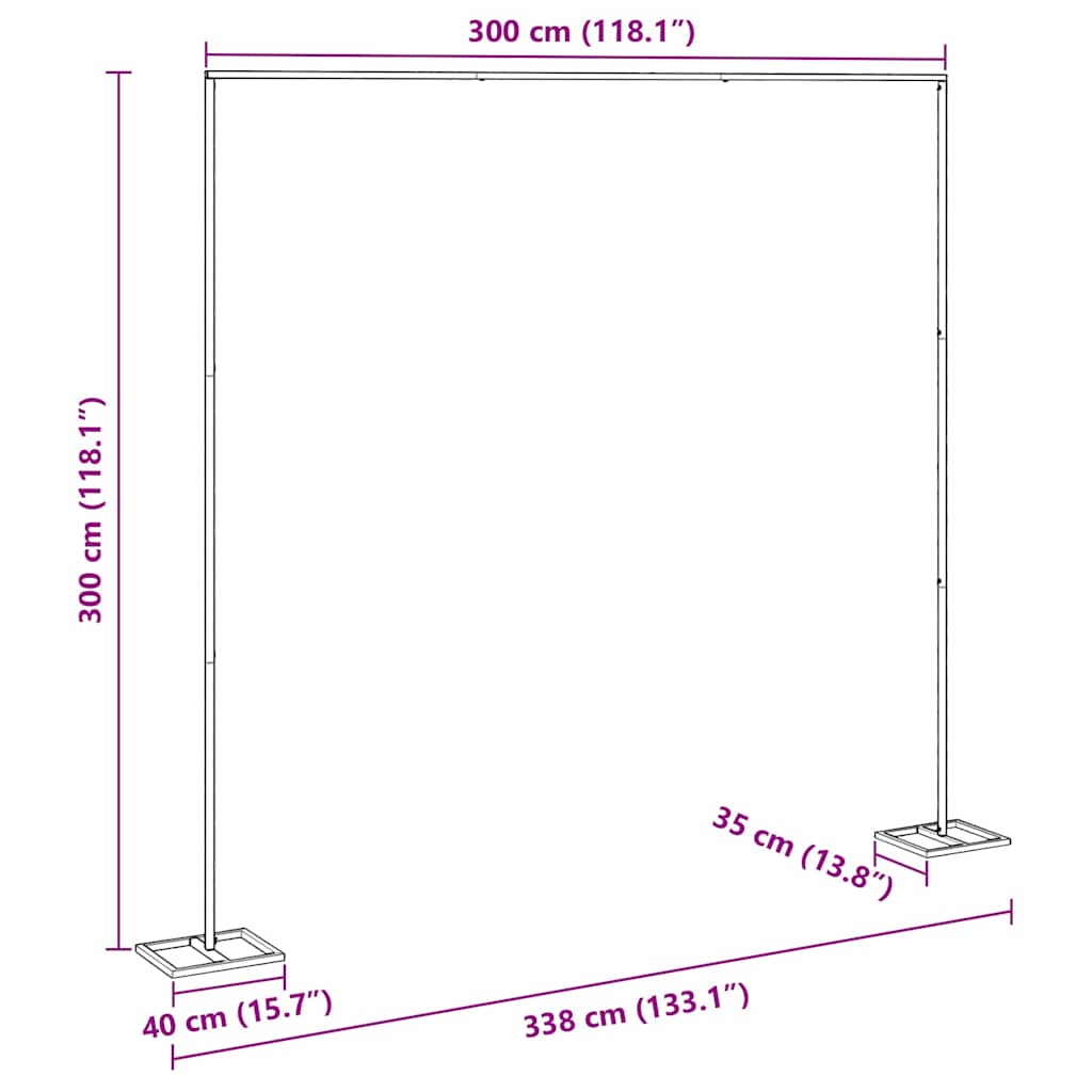 Kāzu Arka Zelts 338 X 35 X 300 Cm Tērauds