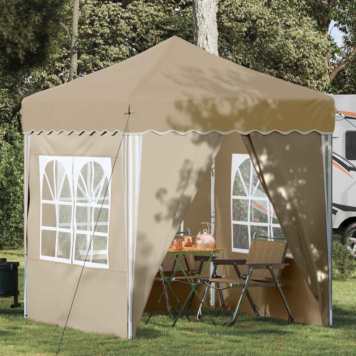 Pop-Up Svinību Teltis 195 X 195 X 245 Cm Oksforda Audums