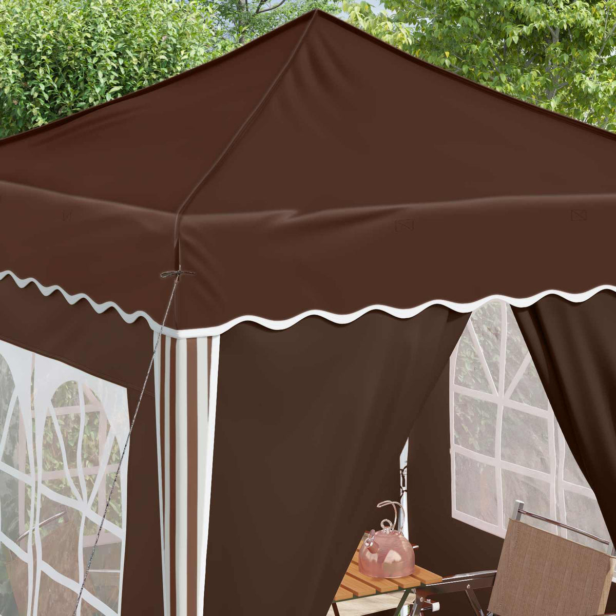 Pop-Up Svinību Teltis 195 X 195 X 245 Cm Oksforda Audums